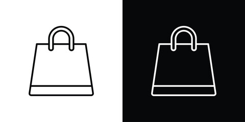 Shopping bag icon. Minimalist vector design. Editable stroke. EPS10