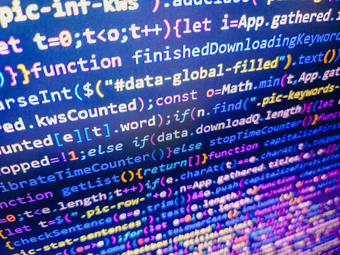 The concept of anti-robbery on the Internet. Web development concept. Shallow depth of field. Source abstract algorithm concept. Database bits access stream visualisation