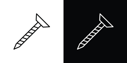 Screw icon. Minimalist vector design. Editable stroke. EPS10