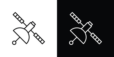 Satellite icon. Minimalist vector design. Editable stroke. EPS10