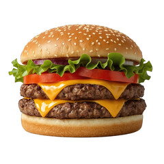 Delicious double cheeseburger with fresh toppings and melted cheese.