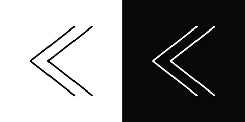 Previous arrow icon. Minimalist vector design. Editable stroke. EPS10