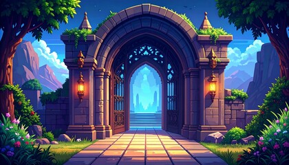 Obraz premium ゲーム風背景