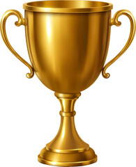 Realistic gold trophies and award icons for competition or recognition design