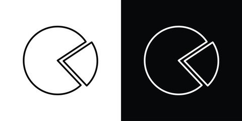 Pie chart icon. Minimalist vector design. Editable stroke. EPS10