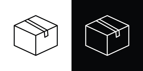 Package icon. Minimalist vector design. Editable stroke. EPS10