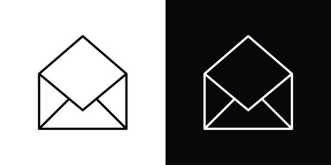 Open envelope icon. Minimalist vector design. Editable stroke. EPS10