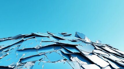 roof of a house with a roof made of tiles against the blue sky