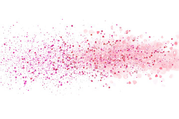 Pink glitter explosion isolated on transparent background. Pink sparkles and glitter isolated on white background.