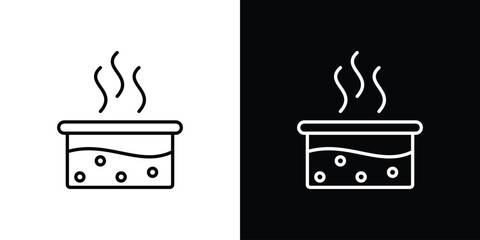 Hot Water icon. Minimalist vector design. Editable stroke. EPS10