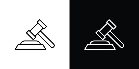 Gavel icon. Minimalist vector design. Editable stroke. EPS10