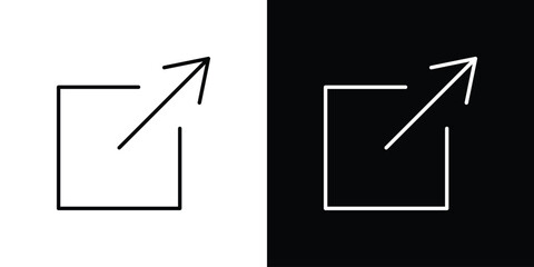 Fototapeta premium External link icon. Minimalist vector design. Editable stroke. EPS10