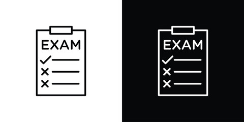 Exam icon. Minimalist vector design. Editable stroke. EPS10