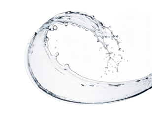 Elegant Water Splash with Fluid Motion Captured on Black Background