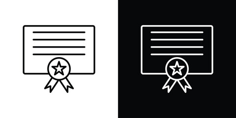 Diploma icon. Minimalist vector design. Editable stroke. EPS10