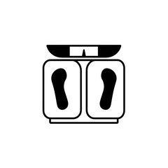 Smart scale icon design with feet print minimalist line art style