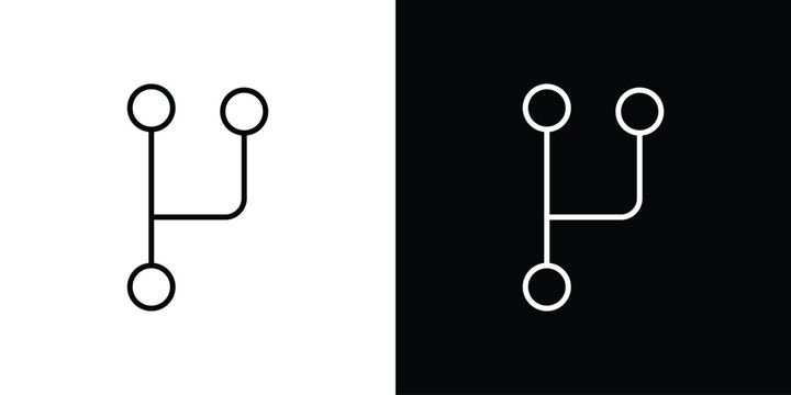 Code branch icon. Minimalist vector design. Editable stroke. EPS10