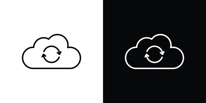 Cloud sync icon. Minimalist vector design. Editable stroke. EPS10