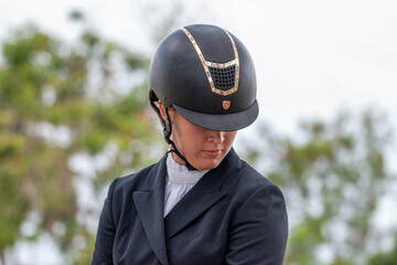 Youth Dressage Competition &ndash; Chestnut Horse and Rider