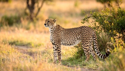 Cheetah in golden savanna