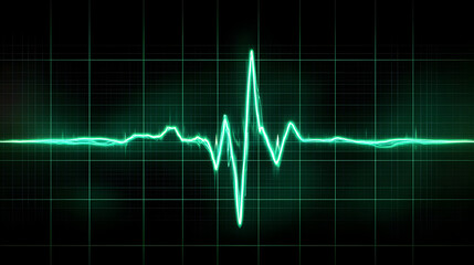 Naklejka premium ECG Heartbeat Line Graph on Monitor