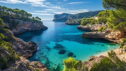 Swimming pool on the edge of a cliff overlooking the sea at sunset