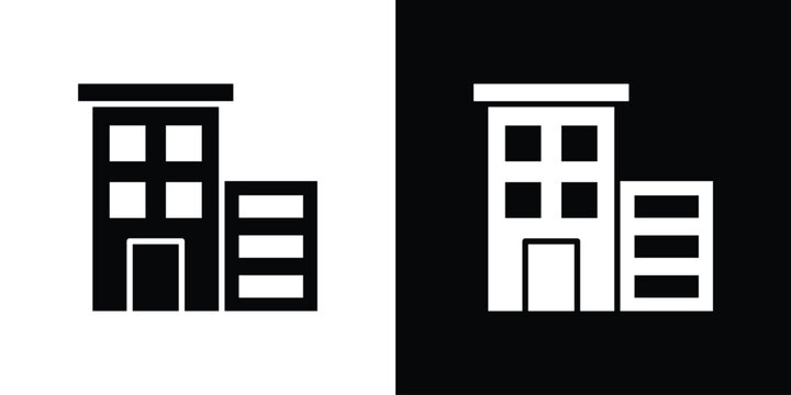 Office buildings icon. Vector Template. Concept Icon flat design.