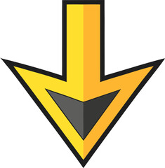 Arrow icon on a transparent background icon