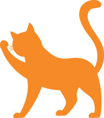 Ginger cat stretches out his paw isolated cute pet portrait with warm tones