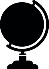 Black globe icon on white background