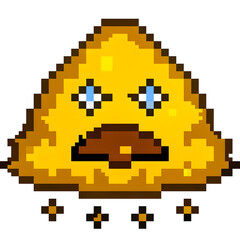 Fototapeta premium Pixelated yellow blob isolated on a transparent background
