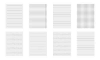 Set of Lined and Grid Paper Templates