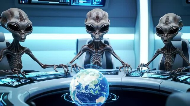 Alien Council Plotting Earth's Future Extraterrestrial Strategy Room