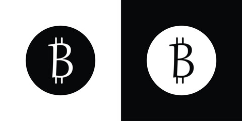 Bitcoin icon. Vector Template. Concept Icon flat design.