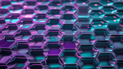 Obraz premium A seamless field of hexagonal glass tiles