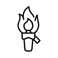 Vector illustration of a burning candle in a hand, a symbol of light and art