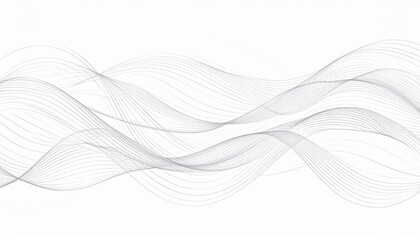 Fototapeta premium Abstract flowing grey curves on a white, simple background