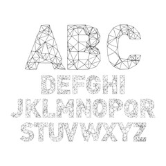 Abstract Polygonal Mesh Alphabet Letters Set
