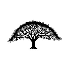 tree silhouette isolated on white