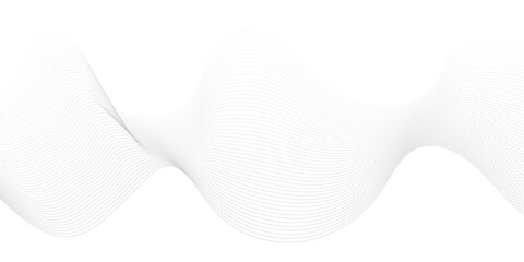 Undulate wave swirl swoosh. Soundwave frequency, dynamic twisted lines. Monochrome grey color flow, isolated border on white background. Vector