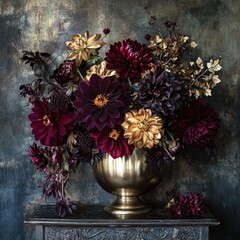 A beautiful Christmas wreath featuring poinsettias, a floral decoration blooming with festive pink and red petals, adorns a wall