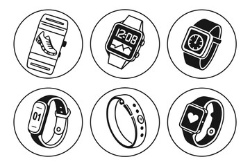 Collection of Wearable Technology Icons.