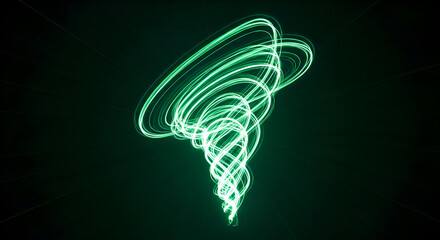 A neon-green energy vortex representing limitless renewable power