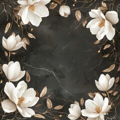 A beautiful floral design of frangipani flowers blooming on a rustic wooden background, perfect for a spring wedding card illustration