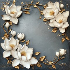 A pink tropical frangipani flower frame with seashells on a textured wooden background creates a beautiful summer beach nature design