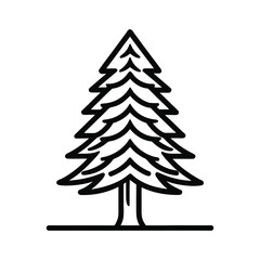 Stylized pine tree illustration isolated on white background