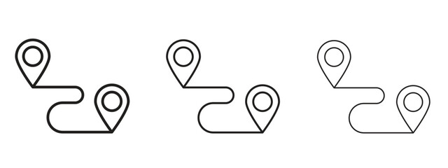 Route icon symbol for Info Graphic, Design Elements and Websites