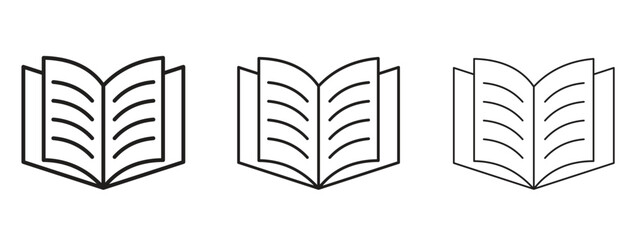 open book icon symbol for Info Graphic, Design Elements and Websites