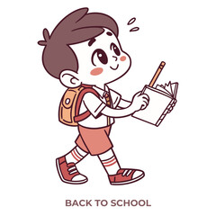 Cute cartoon boy student character Back to school style 