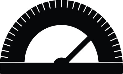 black silhouette a protractor on white background.eps